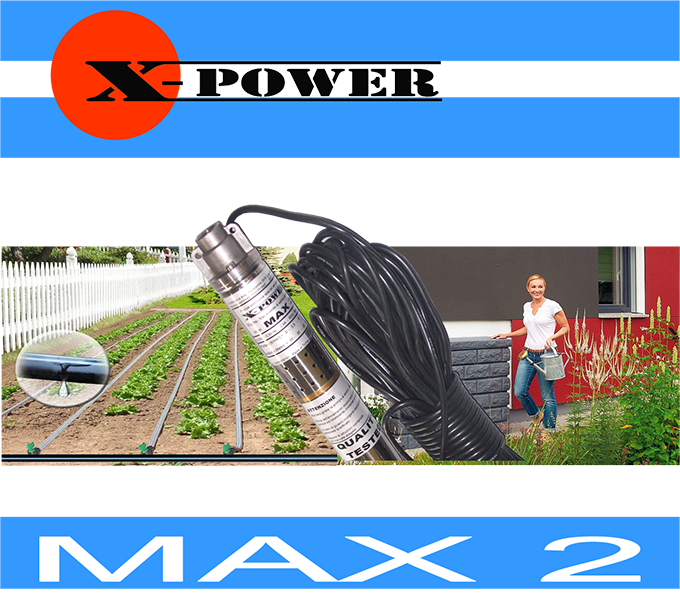 MAX2 - Elettropompa sommersa monoblocco per acque pulite diametro 50mm per  pozzi stretti ELETTROPOMPE SOMMERSE IN KIT PER POZZI