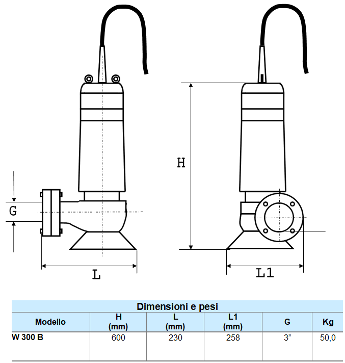 pompe sommergibili per fognature sewage waste water